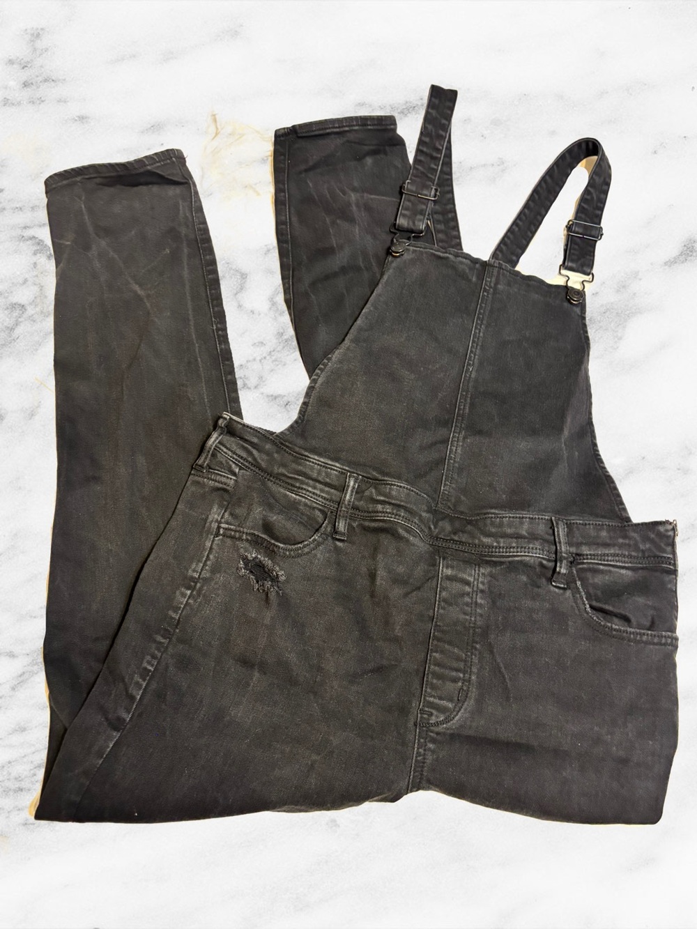 American Eagle Outfitters Black Stretch Overalls